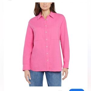 GAP Women's Strawberry Pink Button Down Shirt